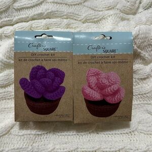 DIY Pink and  Purple Succulent Crochet Kits